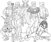 Железный человек и другие герои комиксов Распечатать раскраски для мальчиков