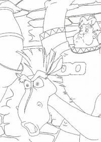 Фрагмент из мультфильма три богатыря Скачать раскраски для мальчиков