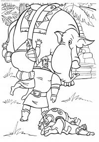 Илья муромец сражается и слон Раскраски для мальчиков