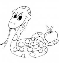 Змей с яблочком Скачать раскраски для мальчиков
