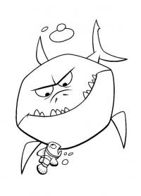 Акула из мультфильма подводная братва Раскраски для мальчиков бесплатно
