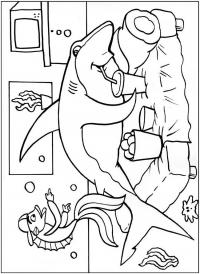 Акула на кроватке Раскраски для мальчиков бесплатно