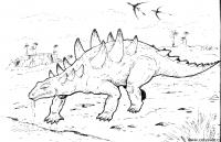 Динозавр с рогами по спине и хвосту Раскраски для мальчиков