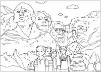 Гора с лицами президентов в сша Раскраски для детей мальчиков