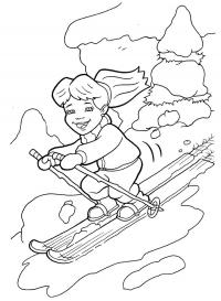 Лыжница Раскраски для мальчиков бесплатно