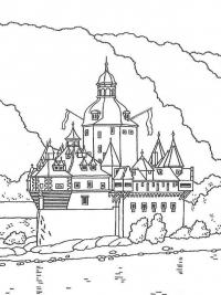 Замок в горах Раскраски для детей мальчиков
