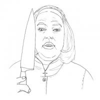 Ужасы, женщина с ножем Раскраски для мальчиков