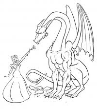 Принцесса и дракон Раскраски для мальчиков