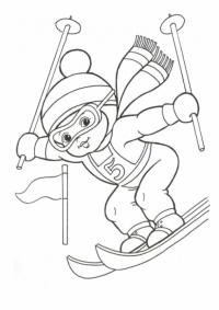 Лыжник Раскрашивать раскраски для мальчиков