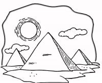 Пирамиды в египте и палящее солнце Раскраски для мальчиков бесплатно