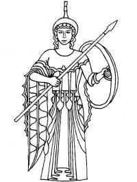 Греческий воин с копьем и щитом Раскраски для мальчиков