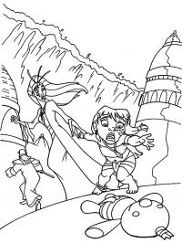Атлантида, принцесса атлантиды спасает девочку Раскраски для детей мальчиков