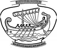 Греческая ваза с кораблем Раскраски для мальчиков