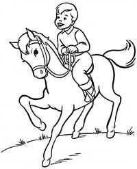 Мальчик на лошаде Раскраски для мальчиков
