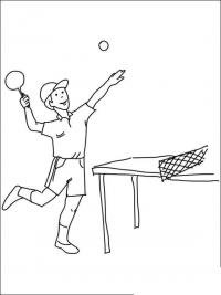 Настольный теннис, подача Раскраски для мальчиков