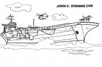 Большой авианосец john c. stennis Раскраски для мальчиков