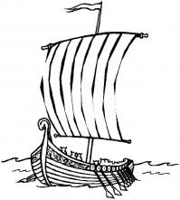 Корабль викингов Раскрашивать раскраски для мальчиков