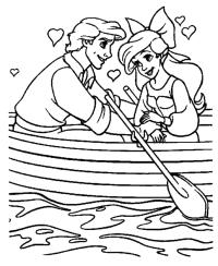 Девушка и парень в лодке Раскраски для мальчиков