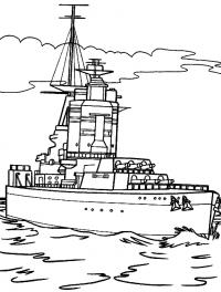 Военный крейсер Раскраски для мальчиков