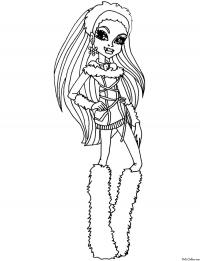 Монстр-девушка с длинными волосами Раскраски для детей мальчиков