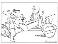Девушка рабочий и машины Раскраски для мальчиков