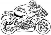Мотоциклист на мотоцикле Распечатать раскраски для мальчиков