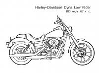 Мотоцикл harley davidson dyna low rider Раскрашивать раскраски для мальчиков