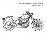 Мотоцикл harley davidson softail fxstb Раскрашивать раскраски для мальчиков