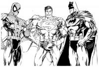 Супермэн бэтмэн и человек паук Распечатать раскраски для мальчиков